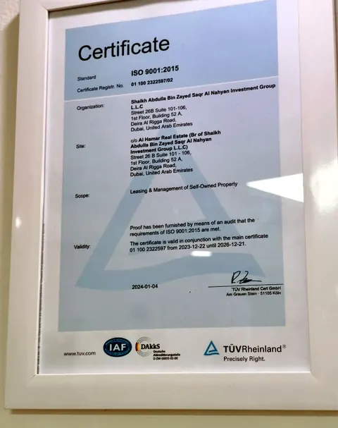 ISO 9001:2015 certificate
